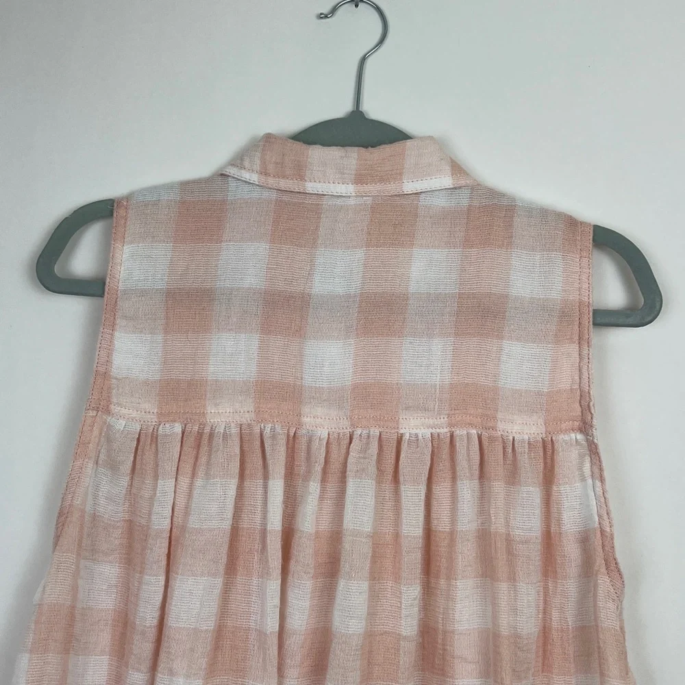 Free People Hey There Sunrise sleeveless button up blouse pinks S - Picture 7 of 14